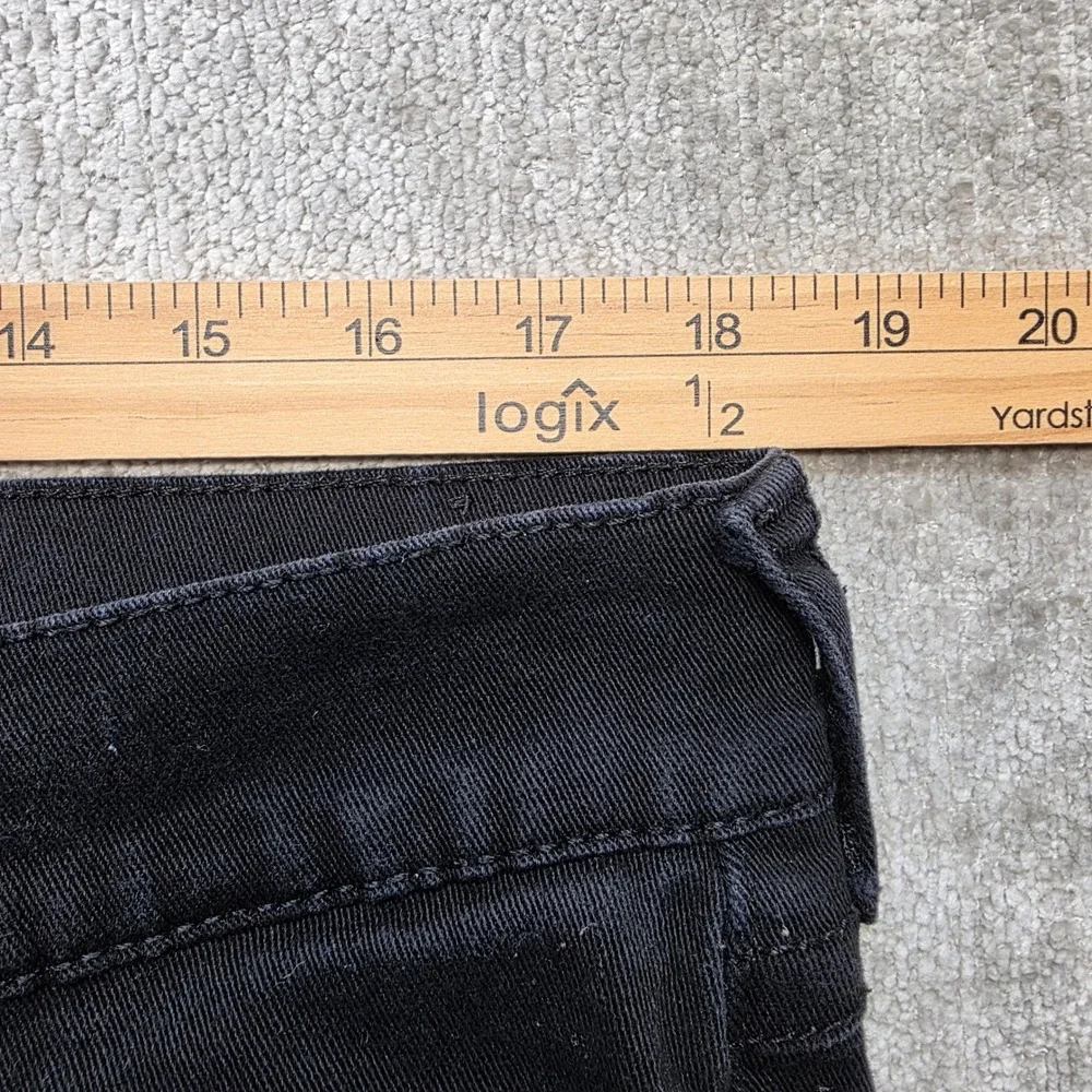 True Religion Ricky Relaxed Straight Black Jeans Mens 38 Flap Pocket Denim